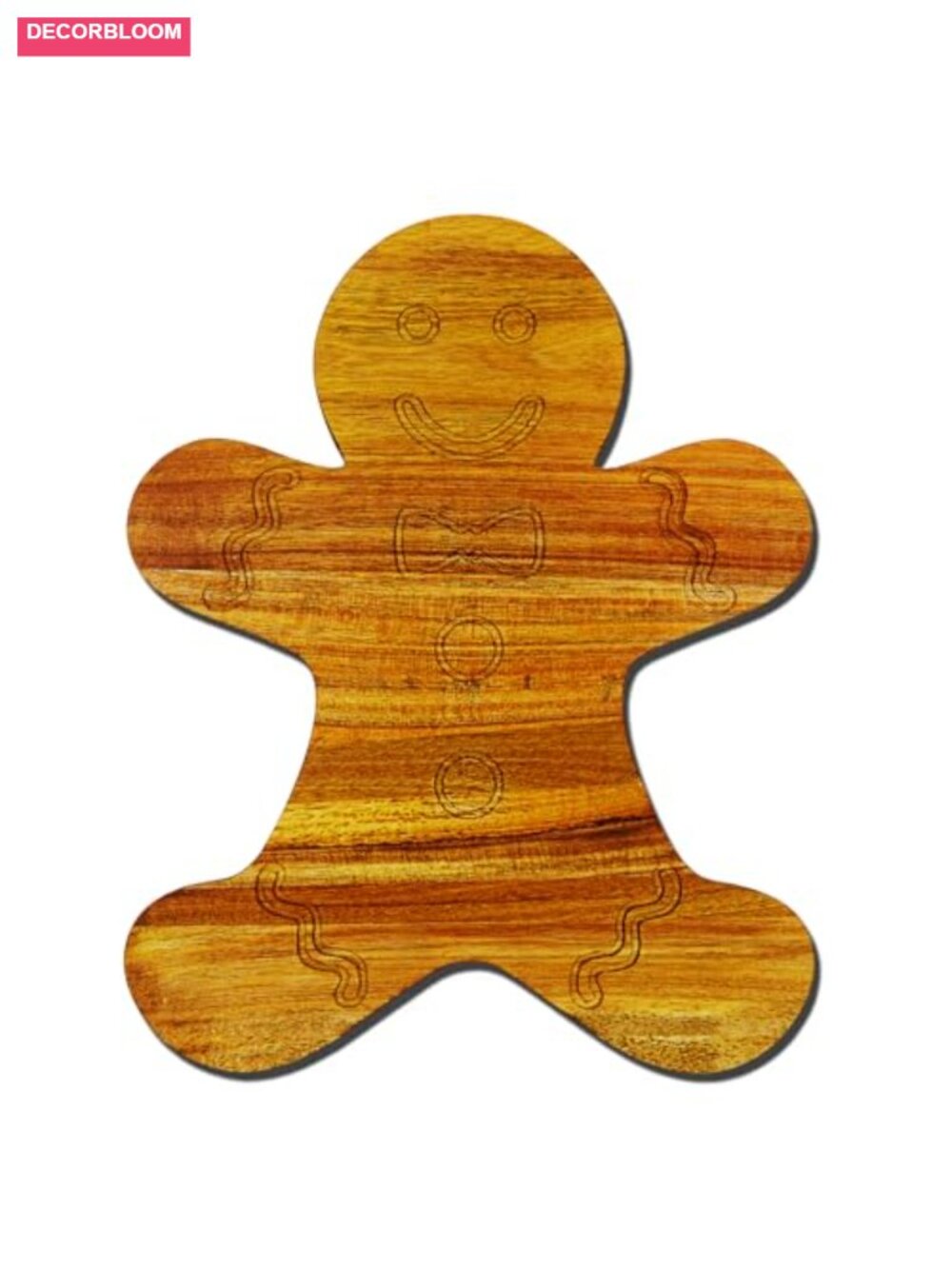 Gingerbread Man Acacia Wood Cutting Board Charcuterie Serving Platter